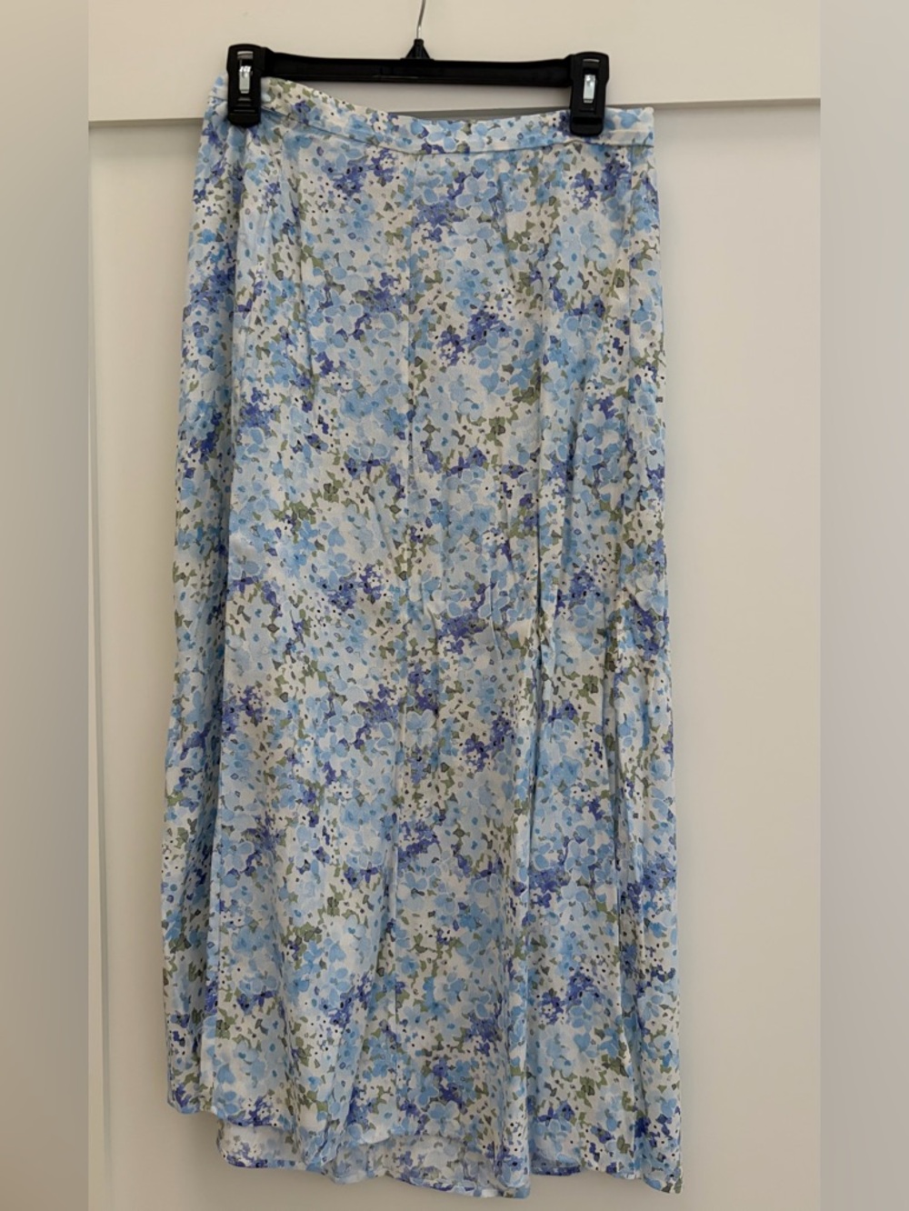 & Other Stories Blue Floral Midi Skirt
